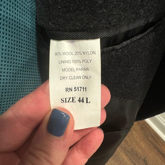 Chaps long wool blend black/grey coat. - Picture 3 of 5